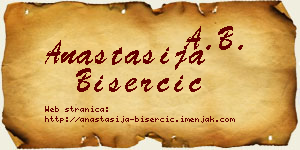 Anastasija Biserčić vizit kartica